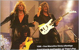 1986 - Kee Marcello's first official performance with the band, at Peter's Pop Show in West Germany.