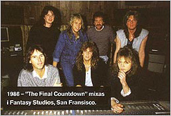 1986 - The Final Countdown is mixed in Fantasy Studios, San Francisco.